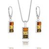 Copal Amber Pendant and Sterling Silver Adjustable Chain Jewellery Set,