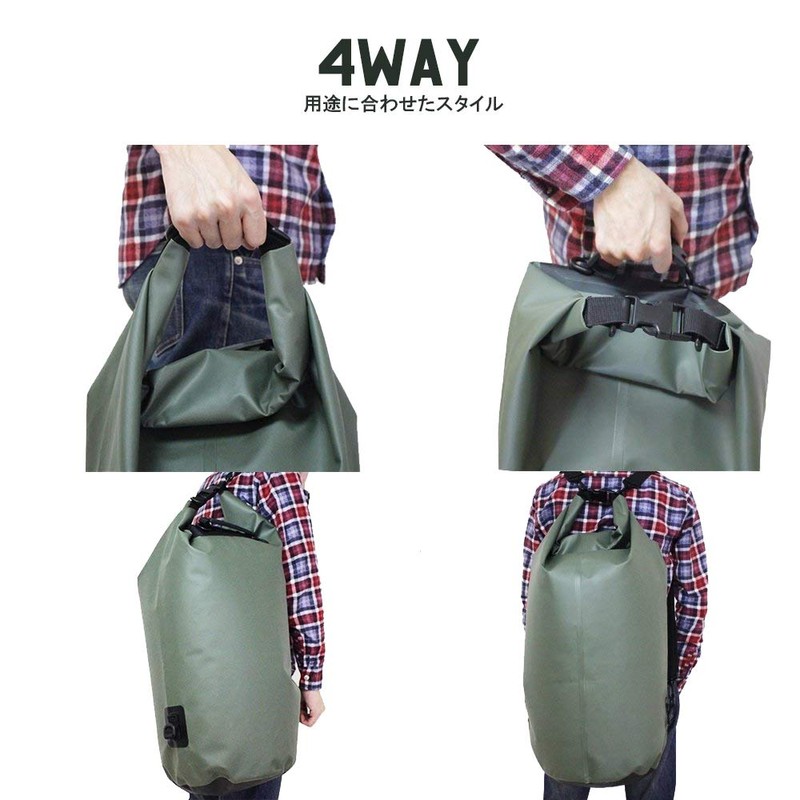 WHATNOT BDB-10 Dry Bag, Waterproof Bag, 3.2 gal (10 L),