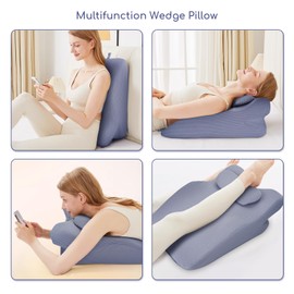 Ejoyous Face Down Pillow for Sleeping, Bed Wedge Pillow for Reading, Memory Foam Prone Pillow for Stomach Sleeper