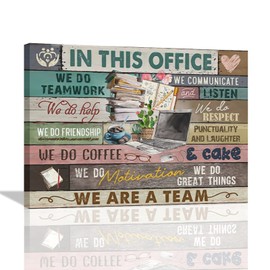 In This Office Wall Art Inspirational Wall Art for Office Motivational Quotes Canvas Painting Print Cactus Succulents We Are A Team Wall Decor Framed for Modern Office Wall Decor Artworks 12x16in