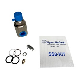 Genuine Super Swivel 5125 1/2 Inch FXF Nickel Plated Hydraulic Hose Swivel with AFLAS Seal – Includes OEM SS-8 Repair Kit with Bearings, Seals, and Grease Fitting – 5000 PSI Rated