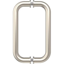 CRL 8" Brushed Nickel (BM Series) Tubular Back-To-Back Pull Handle