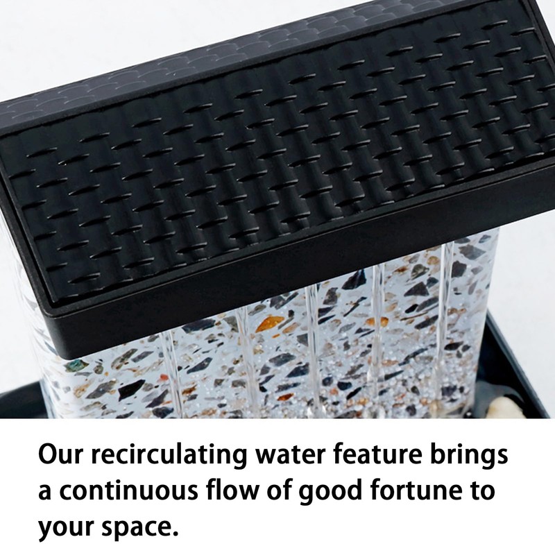 RWOORA Mini Tabletop Water Fountain with LED Light & Powerful