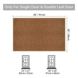 GOYLSER Indoor Door Mats for Entryway Non Slip, Washable Entry Mat Entry Way Rug, Waterproof Front Door Mat Entrance Entryway Mat, Low Pile Indoor mats for entryway, Deep Brown