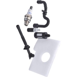 MS180C MS 170 MS 180 017 018 Tune Up Kit ，Compatible with Sthil Chainsaw Air Filter Fuel Line Kit with Spark Plug Oil Fuel Filter MS170 MS180 Chainsaw Parts