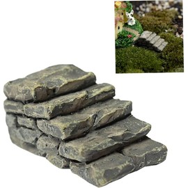 Miniature Resin Bridge Stair Stone Straight Bridge Stairs Steps Garden Fairy Ornament Micro Landscaping Decor Bonsai Craft Straight Stairs Outdoor, Garden Sculptures and Statues, Decorations