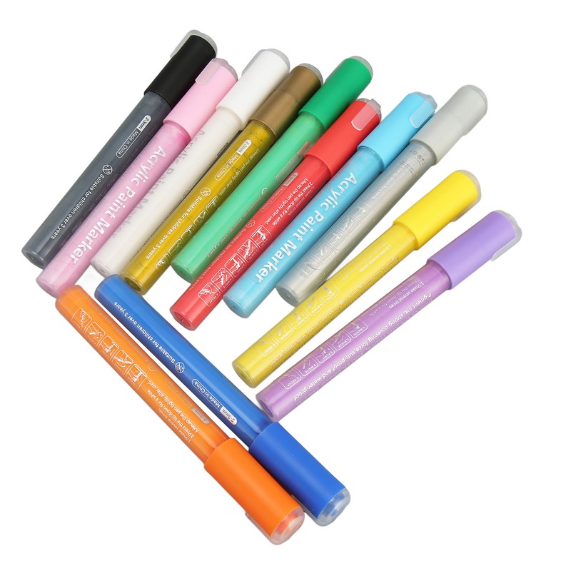 12pcs Nail Polish Pens Multiple Colors Quick Drying DIY Nail