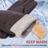 MGGMOKAY Men's Cashmere Lined Leather Gloves, Brown (touchscreen)