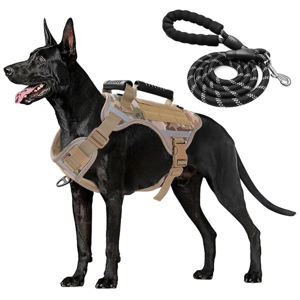 VTOPVMAX Dog Harness for Large Dogs, Adjustable Soft Padded Service