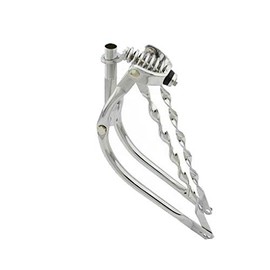 Lowrider Chrome 20" Bike Bent Spring Fork 1" with Twisted Bars. for 20" Bikes, Bicycles. Bike Part for Cruiser, BMX, Trike, Bicycle Parts