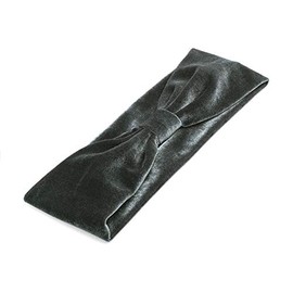 8.5cm Grey Colour Velvet Effect Elasticated Knot Design Headwrap