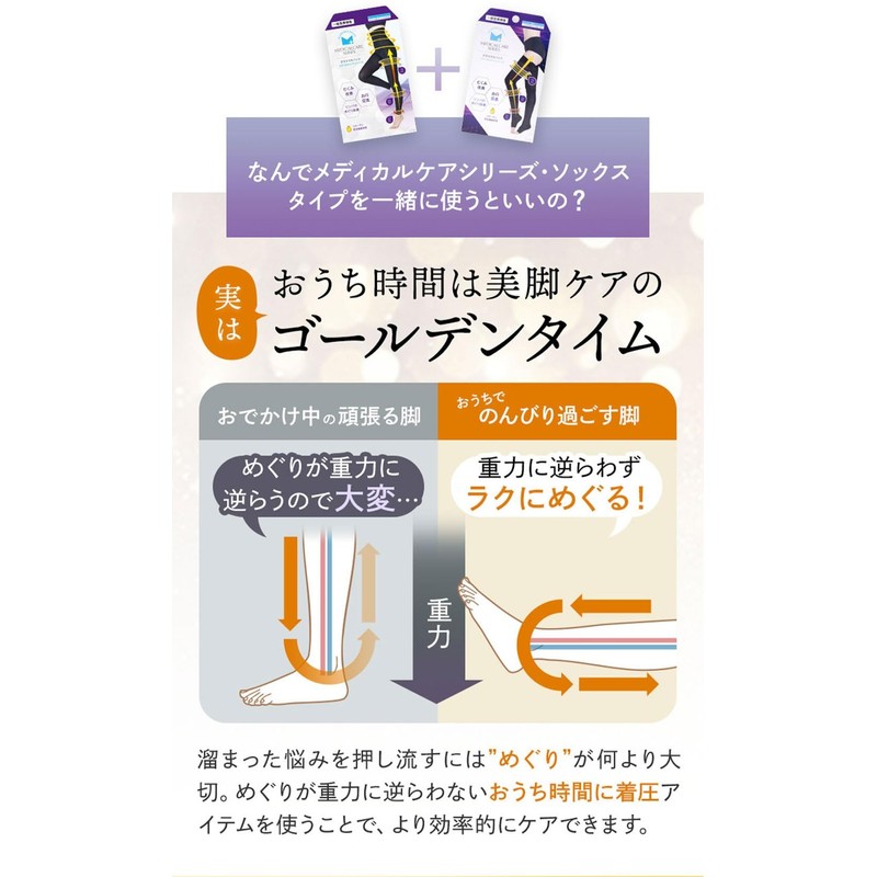 Glamorous Spats [General Medical Devices] Medical Socks, Reduces Swelling, Promotes