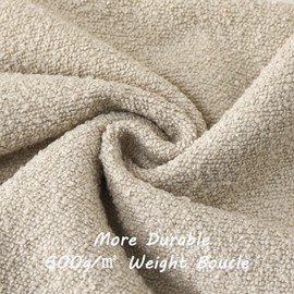 FUTEI Pack of 2 Beige Decorative Throw Pillow Covers 20x20 Inch Soft Cozy Solid Boucle Textured Cushion Case,Modern Home Decor for Couch Bed Living Room