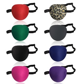 UILYNIU Pack of 8 Augenklappen für Erwachsene und Kinder verstellbare weiche Augenklappe, Augenklappe für Amblyopie, Strabismus und Operationen, geeignet für linkes und rechtes Auge (8 Farben)