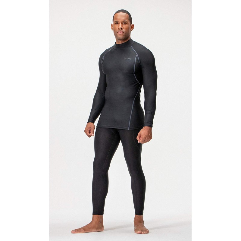 DEVOPS 3 Pack Men's Athletic Turtle Neck Long Sleeve Compression