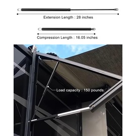 28inch 150lb PM3990 RV Awning Gas Spring Strut Prop Shock Lift Support Compatible with Dometic RV Awnings 68475 80985 025214 69-3723 3108392.139 (2 Pack)