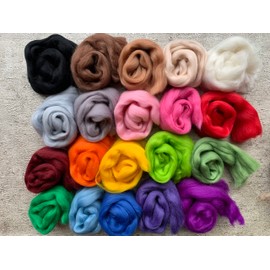 heidifeathers Merino Wool Tops Small 20 Colours Mix