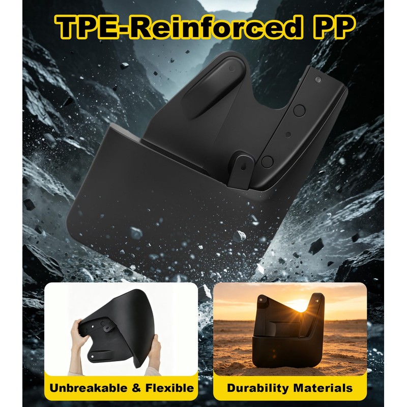 No Drill Mud Flaps for 2022-2026 Toyota Tundra Splash Guards,