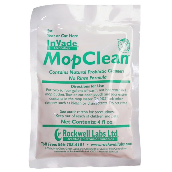 Rockwell Invade Mop Clean Microbial Solution - 1 Box (32-4 fl. oz. Packets)