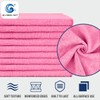 GLIMGLINT Pink Microfiber Cleaning Cloth, 12 Pack Cleaning Towels for