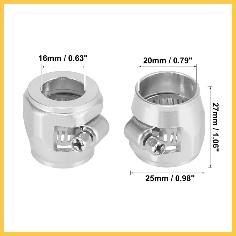 REPAIROCK 4pcs AN10 Hex Car Hose Finisher Clamp Adapter Fitting