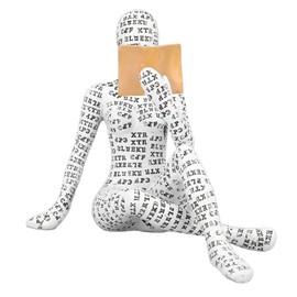 Tissting Reading Woman Figure, 12 x 11.8 cm Resin Cellulose Women Thinker Decorative Statue for Shelf Modern Abstract Aesthetic Sculpture Bookcase Decoration for Living Room, Bedroom, Office (D)