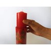 1 Pair - Tower Pillar Red Prayer Candles with Safety