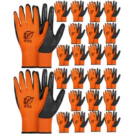 Nuogo 24 Pairs Gardening Gloves for Men Women Rubber Coated Work Gloves Garden Gloves Safety Work Gloves Construction Gloves