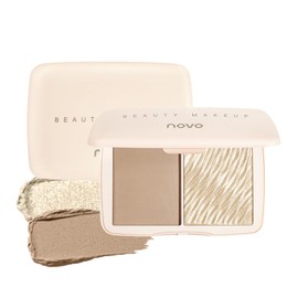 NovoUnow Shadow On Face Shading Powder, Face-Transparent Shading, 3D Feel Up, Gives Gloss Feel, Firm Transparency, 1# Champagne Gold