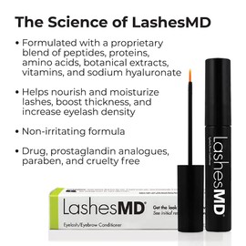 LashesMD Eyelash Growth Serum & Eyelash Conditioner for Naturally Fuller Looking Eyelashes and Eyebrows In As Little As Four Weeks