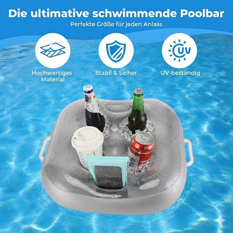 YODOOLTLY Inflatable Floating Drink Holder with 6 Holes Large Capacity
