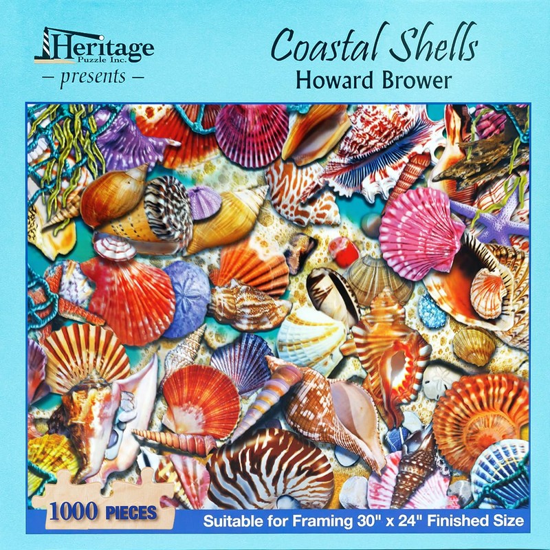 Heritage Puzzle Coastal Shells Jigsaw Puzzle for Adults 1000 Pieces,