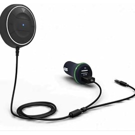 Wireless Hands Free Car Kit with NFC Function 3.5mm AUX Receiver Music Aux Speaker Dual 2.1A USB Car Charger