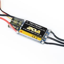 TOYTENSI 20A 2-4S RC Brushless Motor ESC for RC Plane Airplane with SBEC 5V/6V 4A