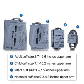 CONTEC CONTEC Fully Automatic Upper Arm Blood Pressure Monitor 3 Mode 4 Cuffs Without Adapter Electronic Sphygmomanometer