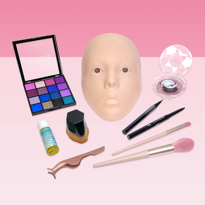ZTBBRA Makeup Practice Face Board, Reusable Silicone Makeup Practice Face/Makeup