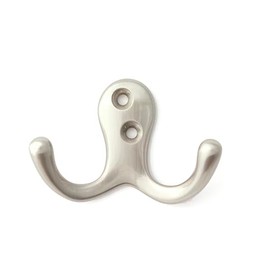 Forge Hardware Studio Solid Brass Liza Wall Coat and Hat Hook | Robe Walll Hook (Satin Nickel)