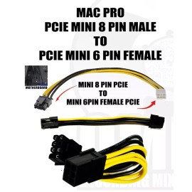 AVID HDX PCIE POWER CABLE ADAPTER MAC PRO 2019+ mini 8 pin to mini 6 pin female