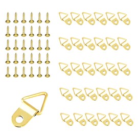 30pcs Triangle Rings Picture Hanging Holder Canvas Hook Wall Bracket,D Rings Photo Frame Hanging Hooks Hangers Canvas Hook Wall Bracket Hanger with Screws for Picture Hanging Photo Painting Decor