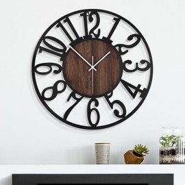 Mee 2ou 24 Inch Large Metal Wall Clock with Voice and Light Sensor Night Light, Glow in The Dark Non-Ticking Silent Battery Operated Decorative Oversized Wall Clock for Bedroom Living Room Decor