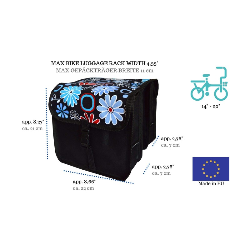 Beluko bike bag, children saddle bag, luggage carrier double 2