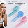 2 PC Silicone Facial Cleansing Brush Facial Scrubber Manual Exfoliating