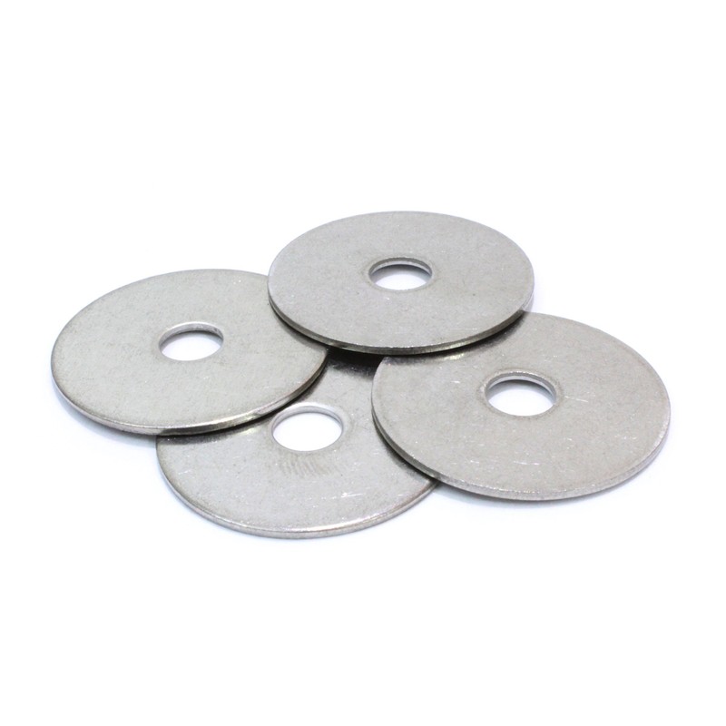 3/8" x 1-1/2" OD Stainless Fender Washer, (100 Pack) -