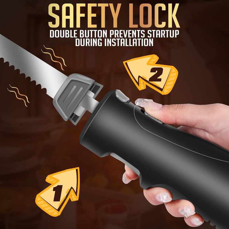 Cordless Electric Knife Easy Slice and Assemble with Storage Case,