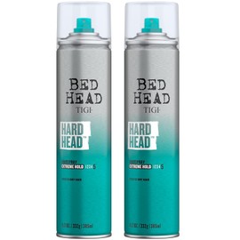 Bed Head TIGI Hard Head Hairspray for Extra Strong Hold - For All Hair Types - With Instant Dry & Natural Shine - Use on Dry Hair - Premium Hair Care Products for Women & Men - 11.7 oz (2 Pack)