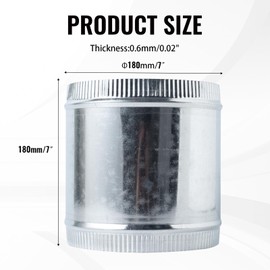 ZOWZEA 7 Inch Round Galvanized Steel Duct Connector - Metal Ventilation Pipe Coupler - Dryer Vent Hose Extension - HVAC Ducting Coupling for Straight Connection