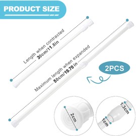 2pcs Window Bars Security Retractable Window Bars Security Devices Adjustable Sliding Door Guard Window Lock Bar Fixed Window Stopper, with Rubber Tips Window Stopper, for Home Office/11.8-19.7 Inch