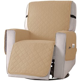 aolceth Armchair Protector with Pockets, Chair Cushion Relax with Armrests, Reclining Sofa Armchair Cover, Armchair Covers for Leather, Waterproof Furniture Covers for Dogs, Pets, Cats