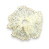 Elegant Lace Hair Scrunchie with Pearl Trim – Stylish and