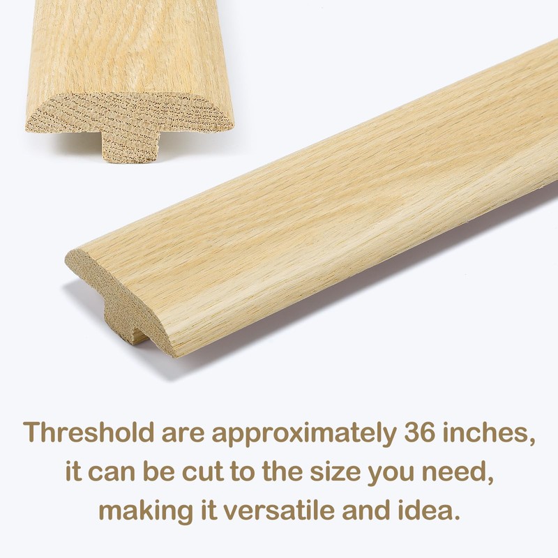 CroBlissful 2" Solid Red Oak T-molding 3/4" High Unfinished T